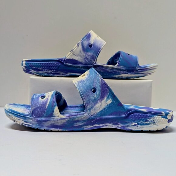 Classic Crocs Unisex Marbled Sandal White / Oxygen - Size 8 Mens / 10 Womens main image 14